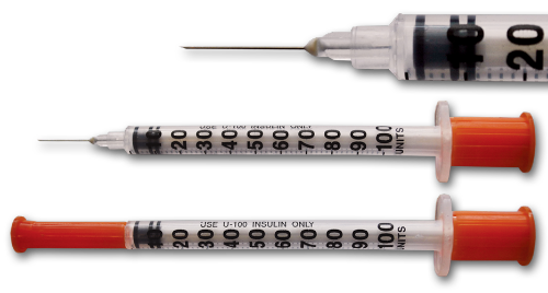 Insulin syringes are calibrated in